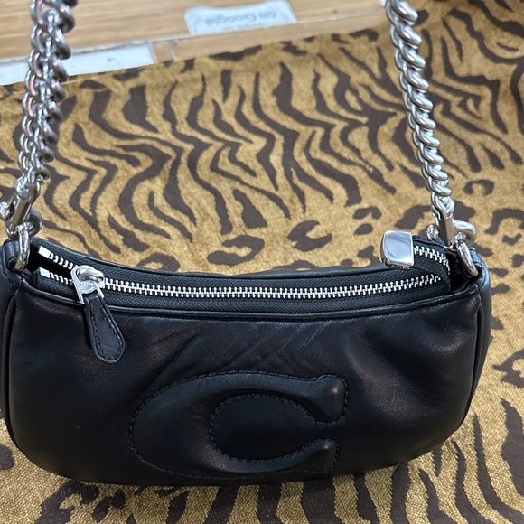 Coach Black Leather Teri  Bag with Silver Accents - Picture 4 of 11